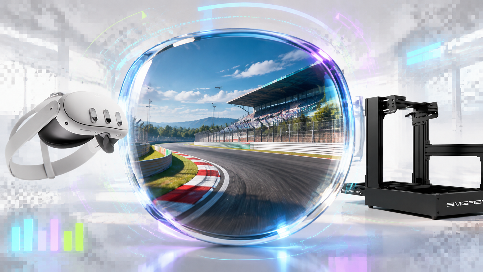 OpenXR sim racing clarity and performance visual with VR headset and SIMGASM Sport cockpit