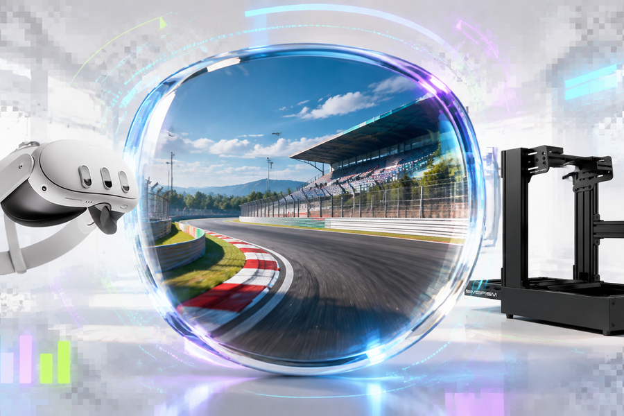 OpenXR sim racing clarity and performance visual with VR headset and SIMGASM Sport cockpit