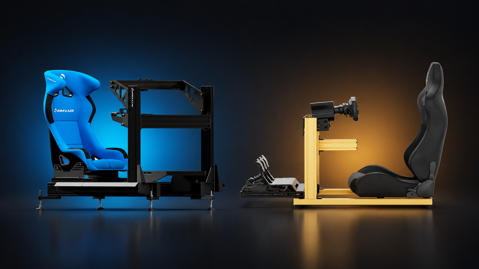 Sim-Lab X1 Pro and SIMGASM C40 compact sim racing cockpit comparison