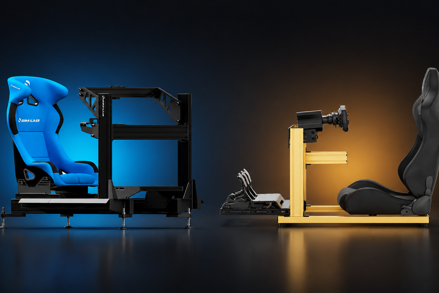 Sim-Lab X1 Pro and SIMGASM C40 compact sim racing cockpit comparison
