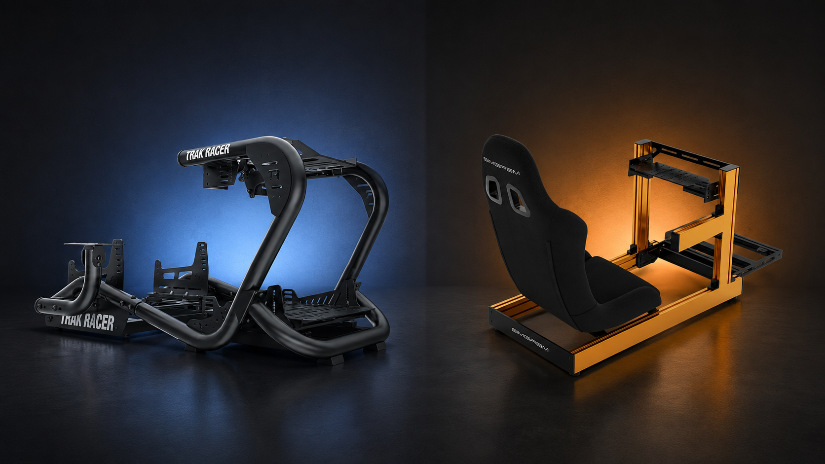 Trak Racer TR8 Pro tubular cockpit and SIMGASM aluminium profile cockpit comparison
