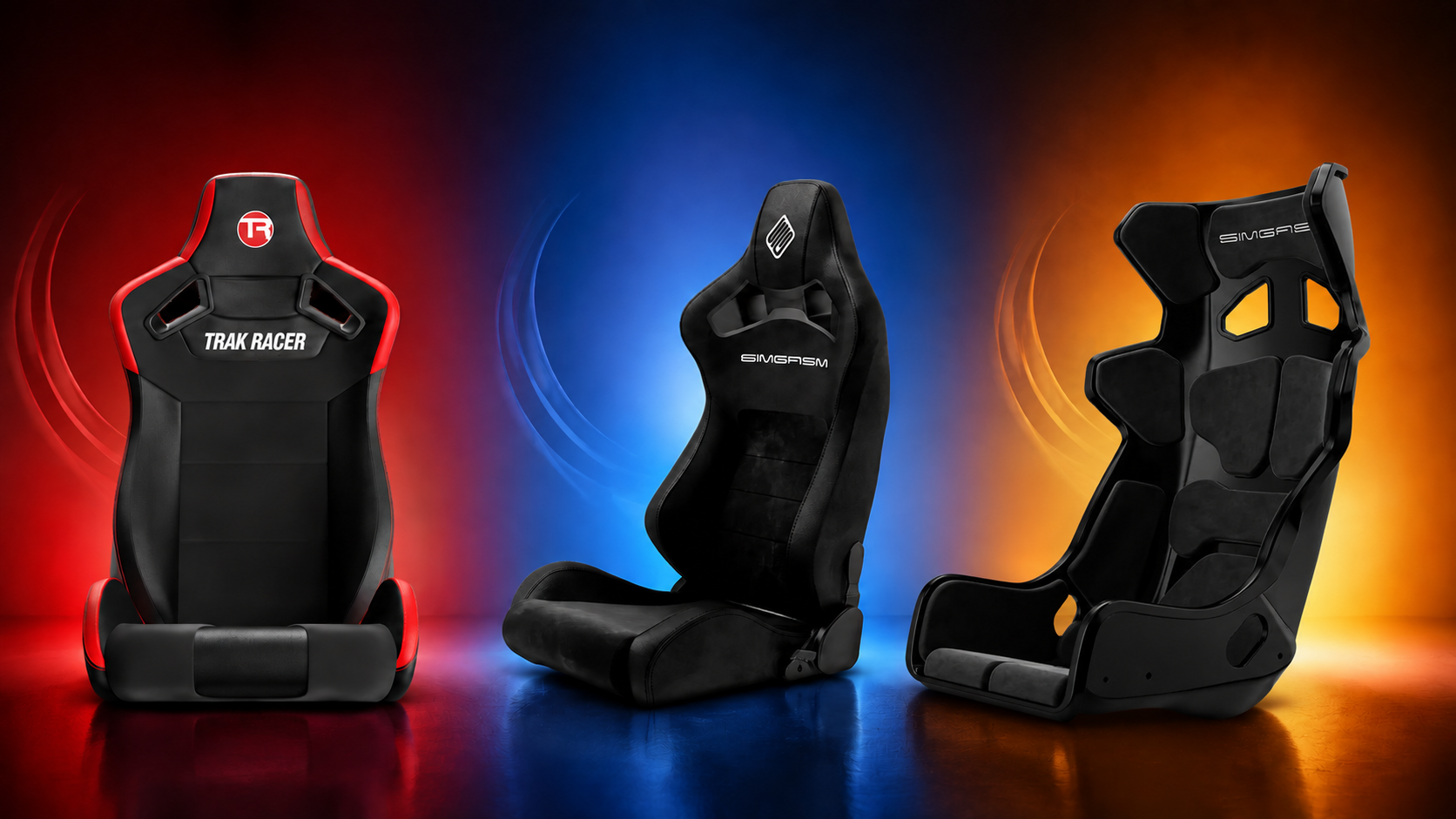 Trak Racer recliner seat compared with SIMGASM Core Recline and Atlas GT seats