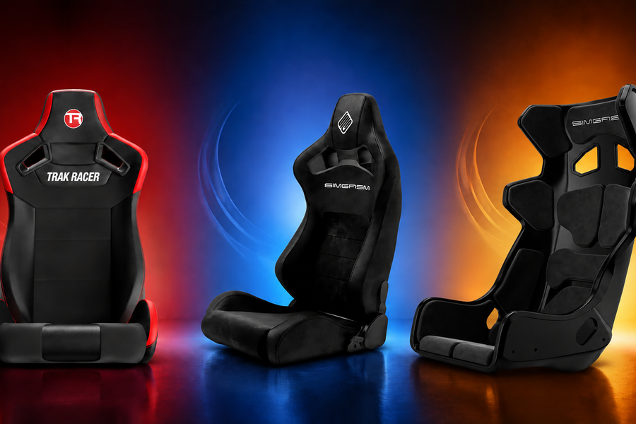 Trak Racer recliner seat compared with SIMGASM Core Recline and Atlas GT seats
