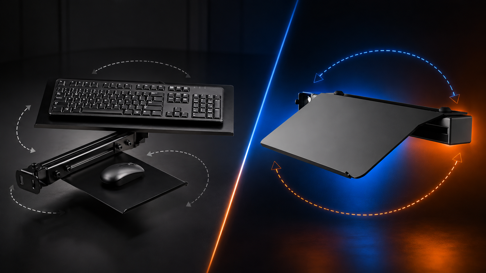 Next Level Racing keyboard tray compared with the SIMGASM keyboard mount