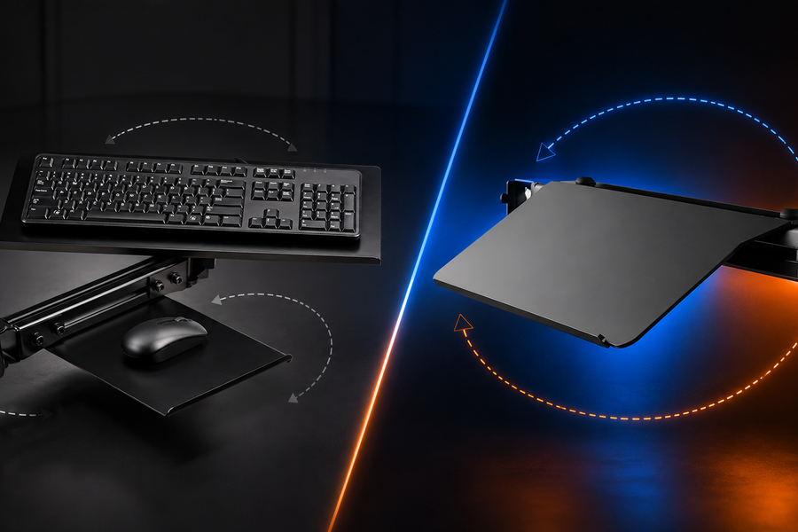 Next Level Racing keyboard tray compared with the SIMGASM keyboard mount