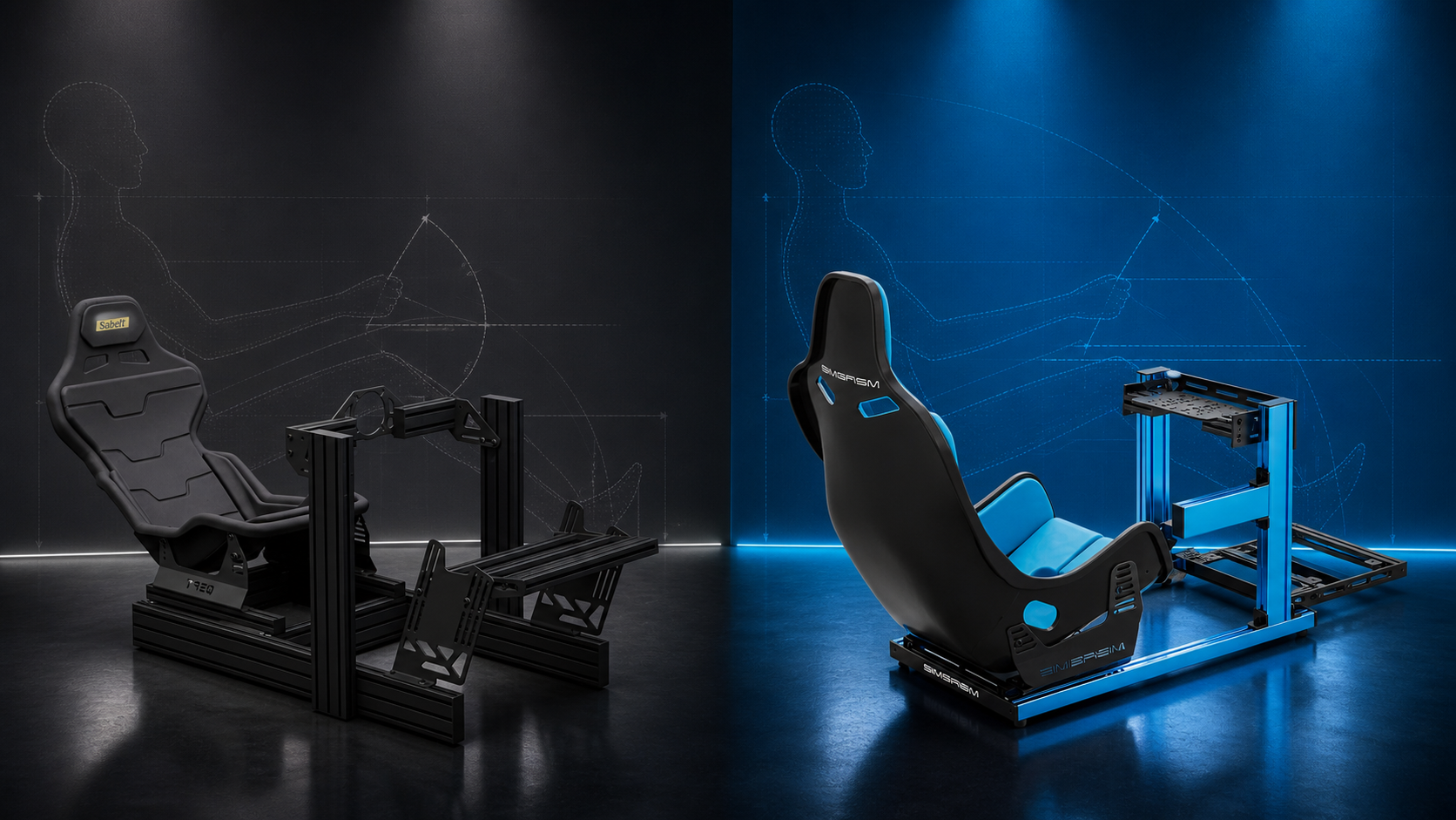 TREQ formula cockpit and SIMGASM Atlas Formula seating position comparison