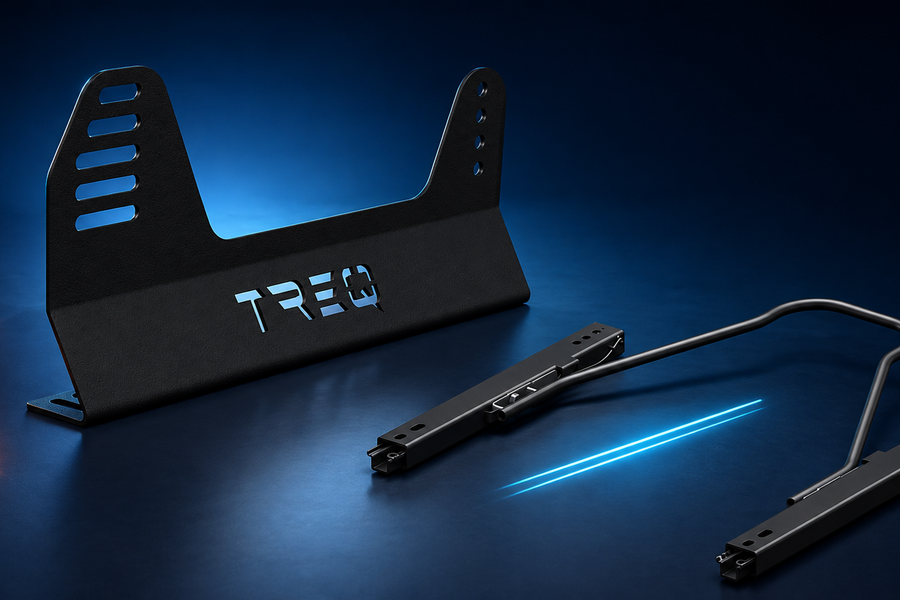 TREQ seat bracket and seat slider rails for cockpit seat mounting