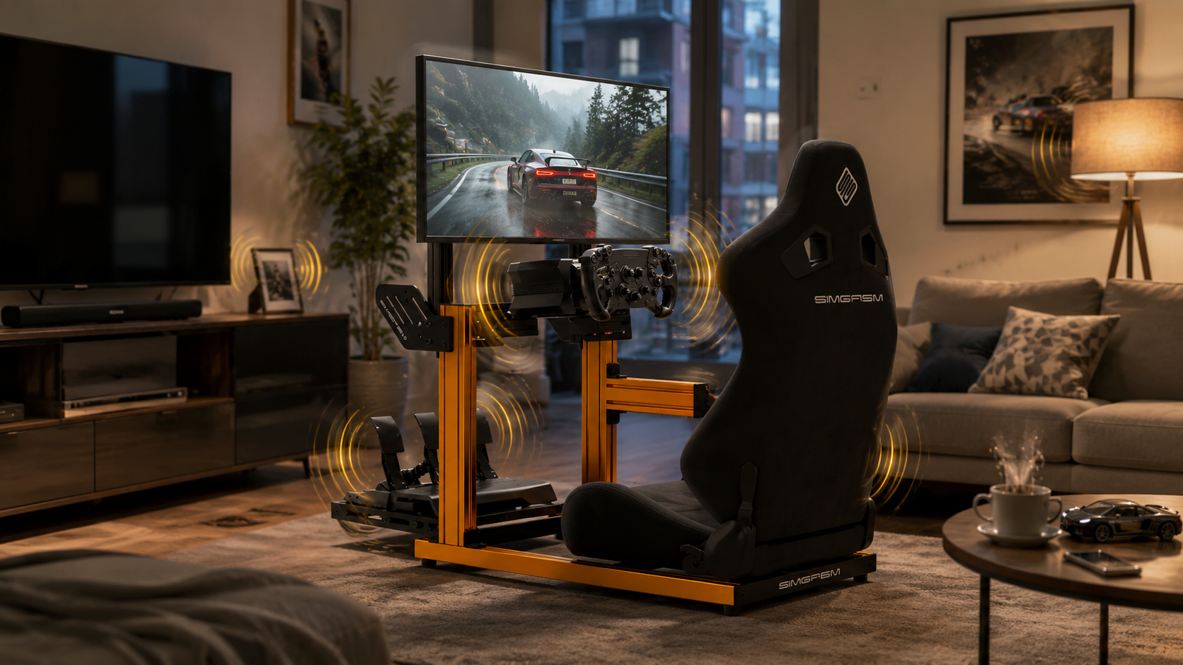 Cleanest Racing Sim Setup Apartment friendly sim racing: noise, vibration and a clean setup — SIMGASM