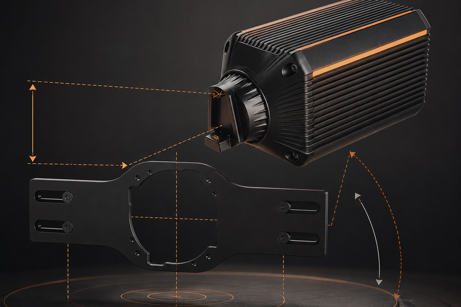 Asetek front mount setup on SIMGASM rigs: height, angle and stability