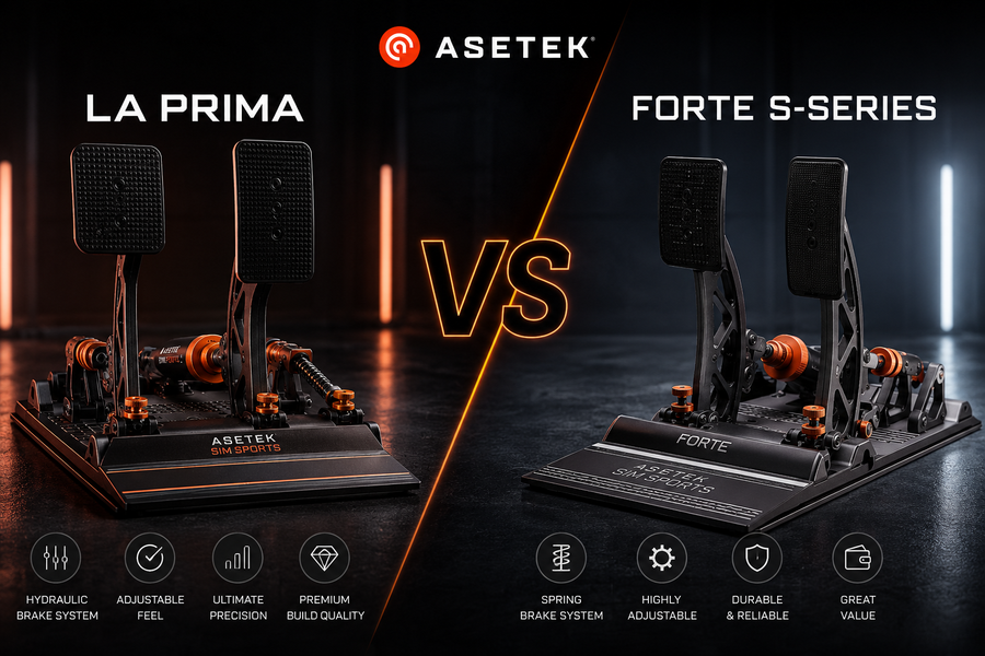 Asetek pedals compared: La Prima vs Forte S-Series