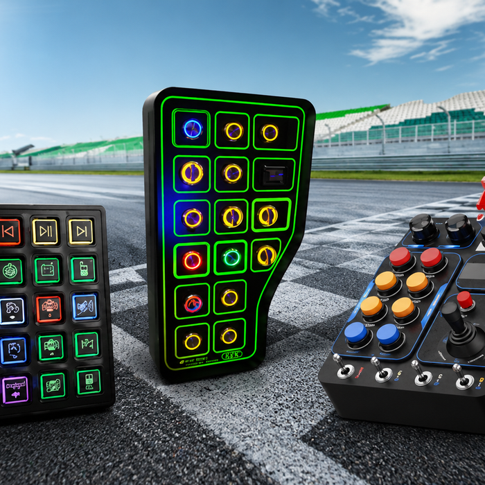 Button box layout for sim racing: essential controls and how to mount them