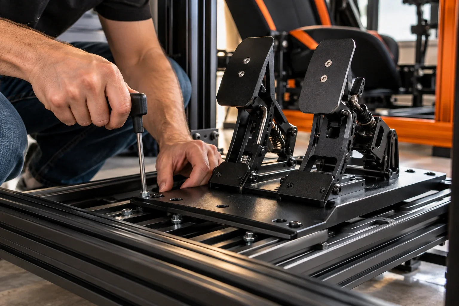 How do you mount T598 pedals on a cockpit in 2026?