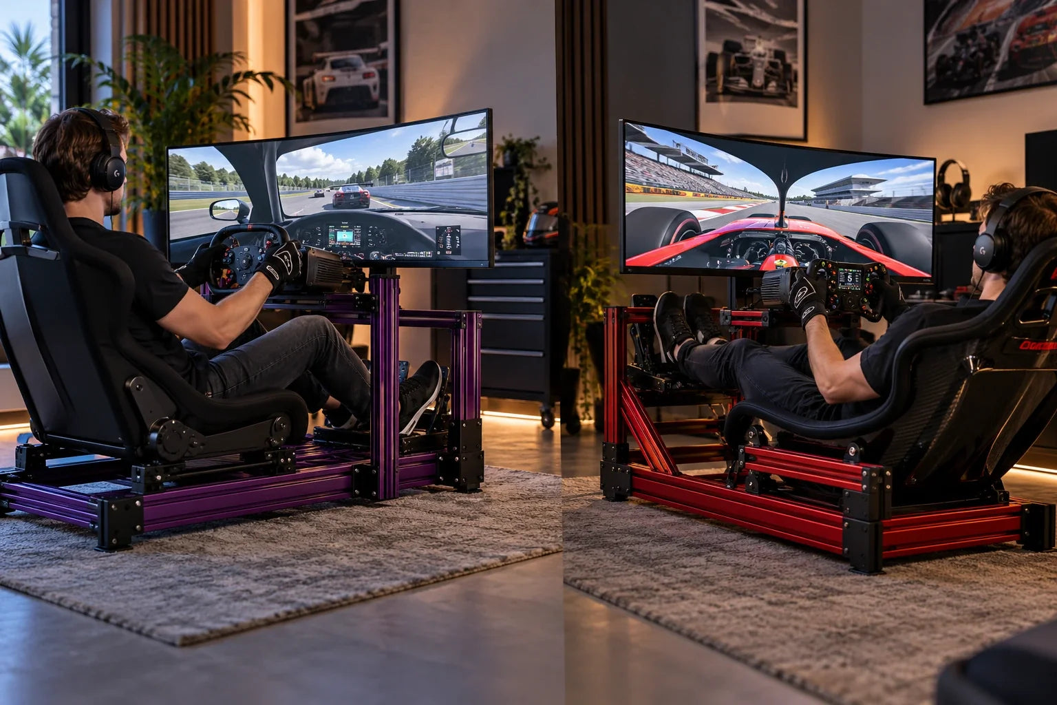 How do you set up a GT or Formula position on a Pro sim racing cockpit?