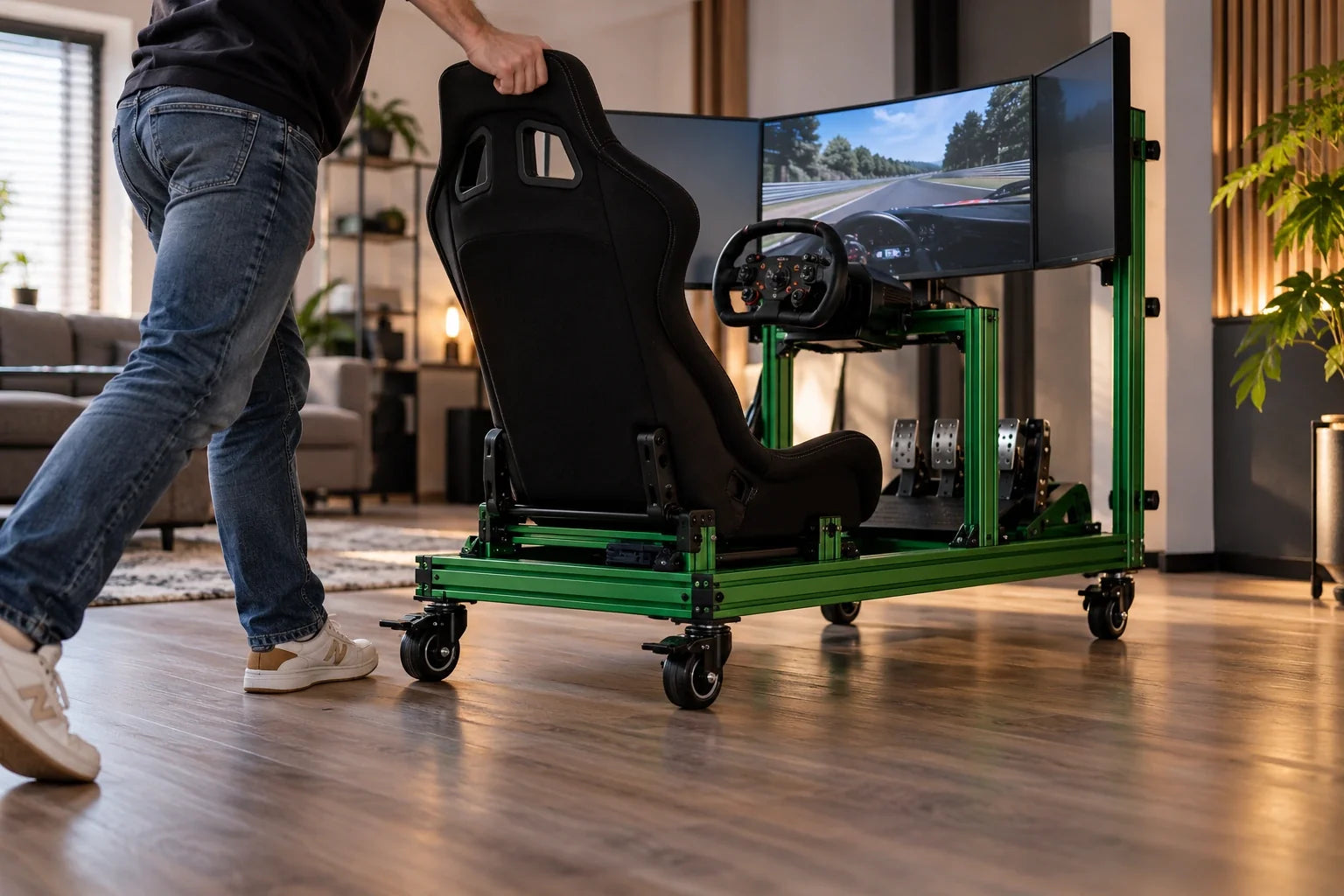 Should you put caster wheels under your sim racing cockpit?