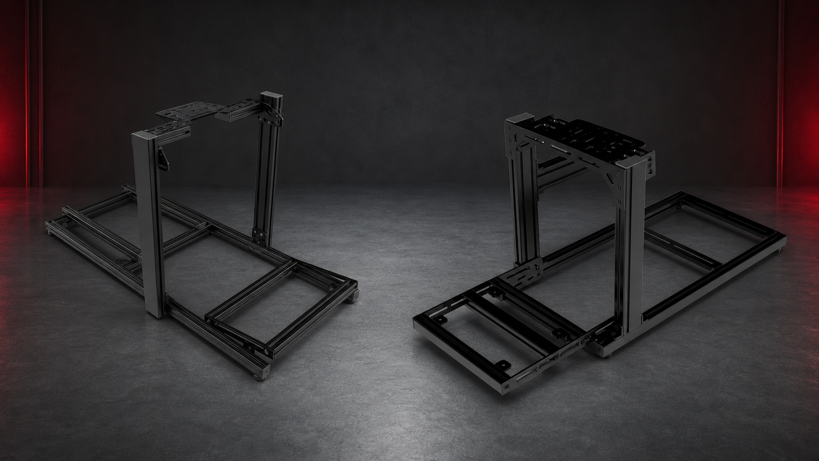 Advanced SimRacing ASR 1 and SIMGASM Hobby aluminium-profile cockpits in a side-by-side comparison