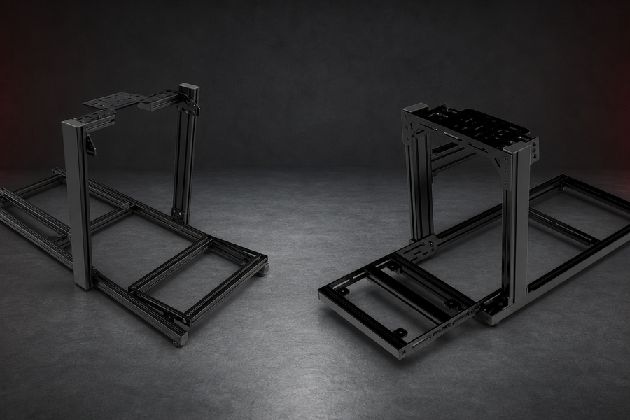 Advanced SimRacing ASR 1 and SIMGASM Hobby aluminium-profile cockpits in a side-by-side comparison