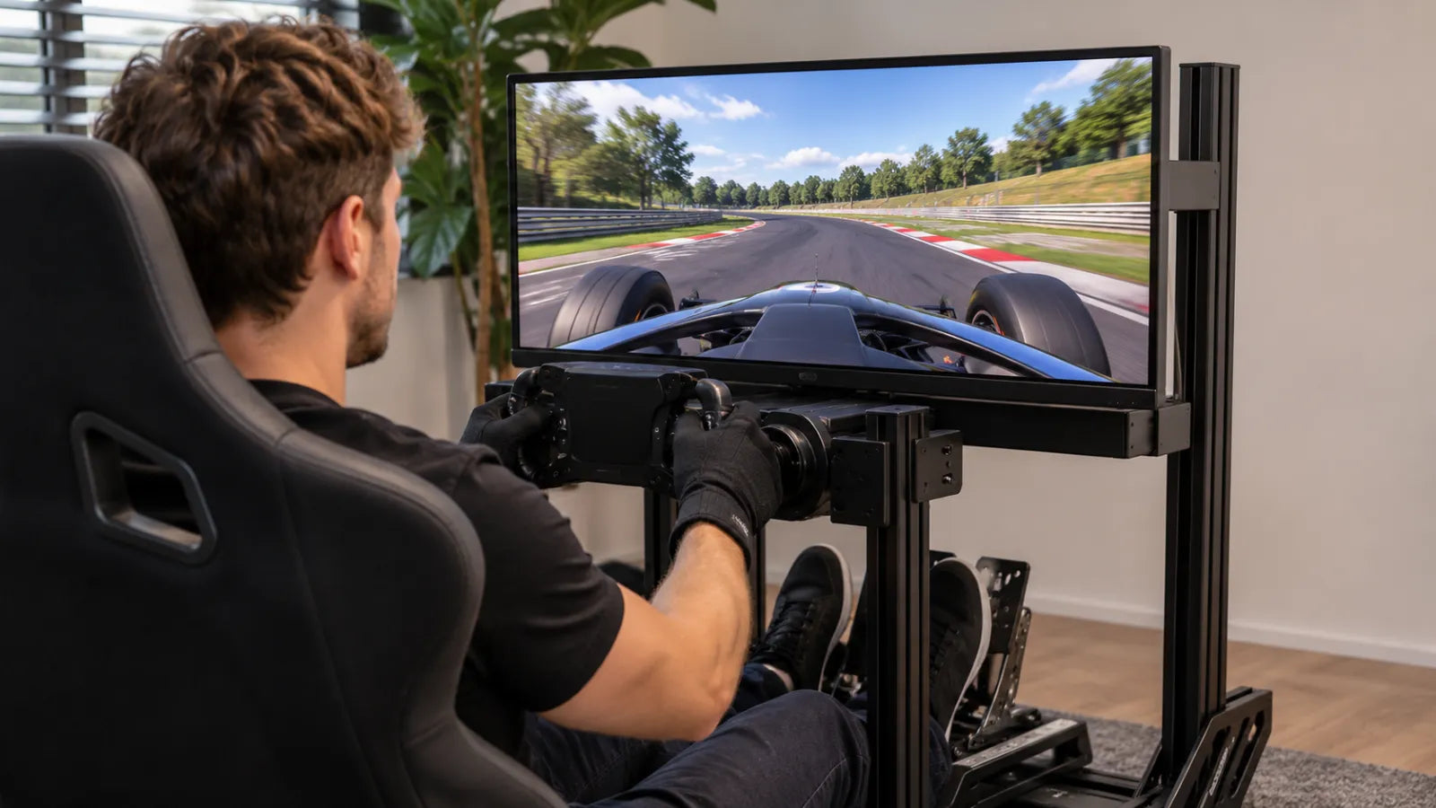 How far should your sim racing monitor sit from you?