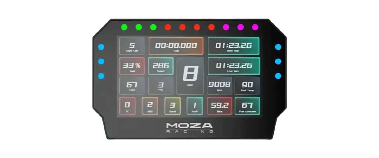 MOZA CM2 HD dash and telemetry: mounting, visibility and clean wiring