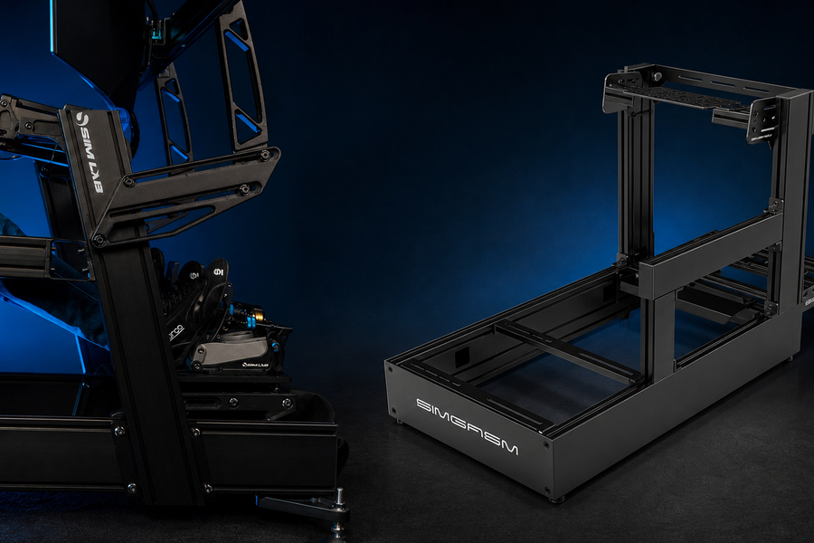 Sim-Lab P1X Pro and SIMGASM Pro 160x40 aluminium-profile cockpits compared in a structural close-up
