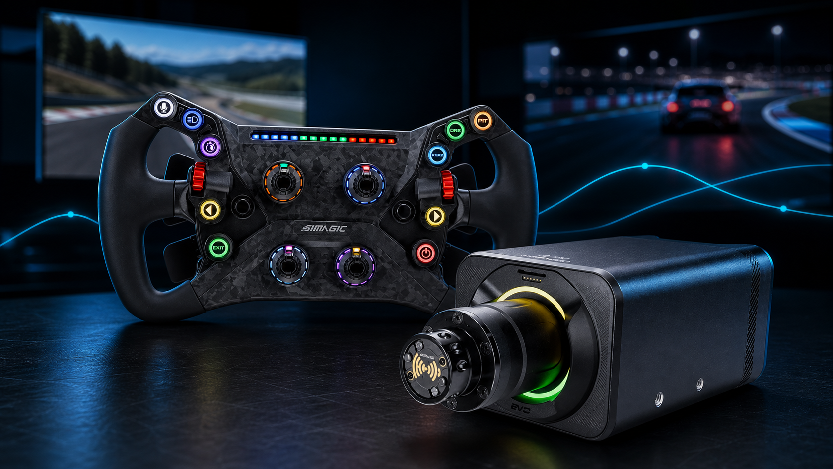Simagic formulastuur en direct-drive wheelbase met force-feedback afstellingscurves voor iRacing en ACC