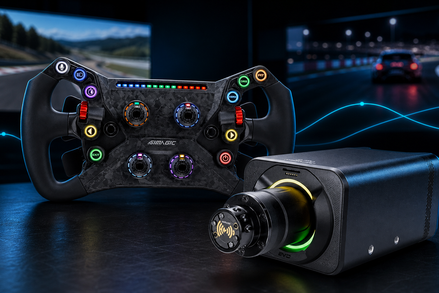 Simagic formulastuur en direct-drive wheelbase met force-feedback afstellingscurves voor iRacing en ACC