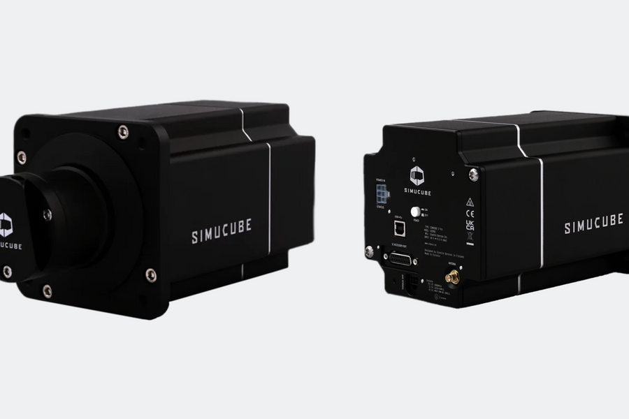 Original front and rear product views of the Simucube 2 Pro wheelbase