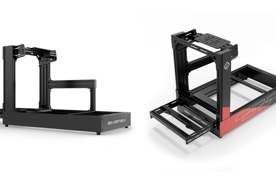 Original SIMGASM Sport and Pro chassis renders showing different aluminium profile depths.