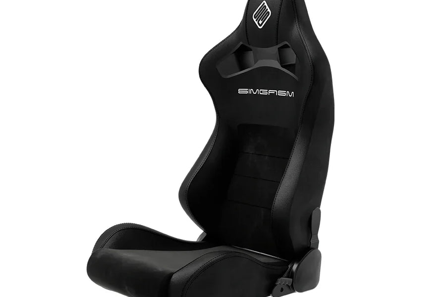 SIMGASM Core Recline seat with adjustable backrest for a sim racing cockpit.