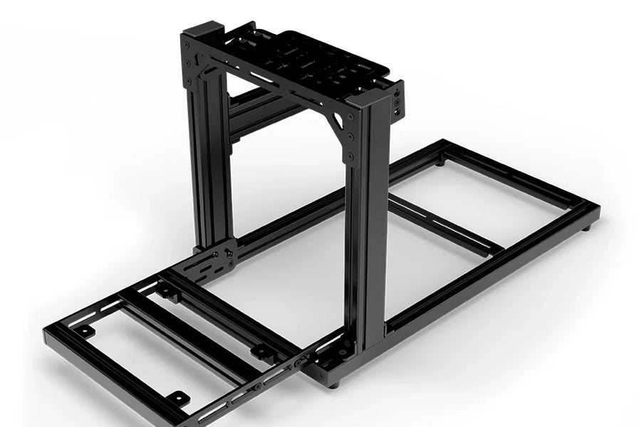 Original product photo of the black SIMGASM Hobby cockpit chassis with bottom-mount wheel deck