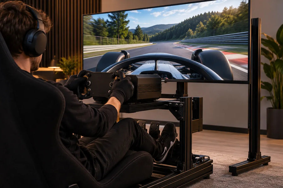Which monitor stand suits a single sim racing screen?