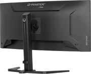 Rear three-quarter view of the IIYAMA GCB3484WQSU-B2 curved monitor with its adjustable stand