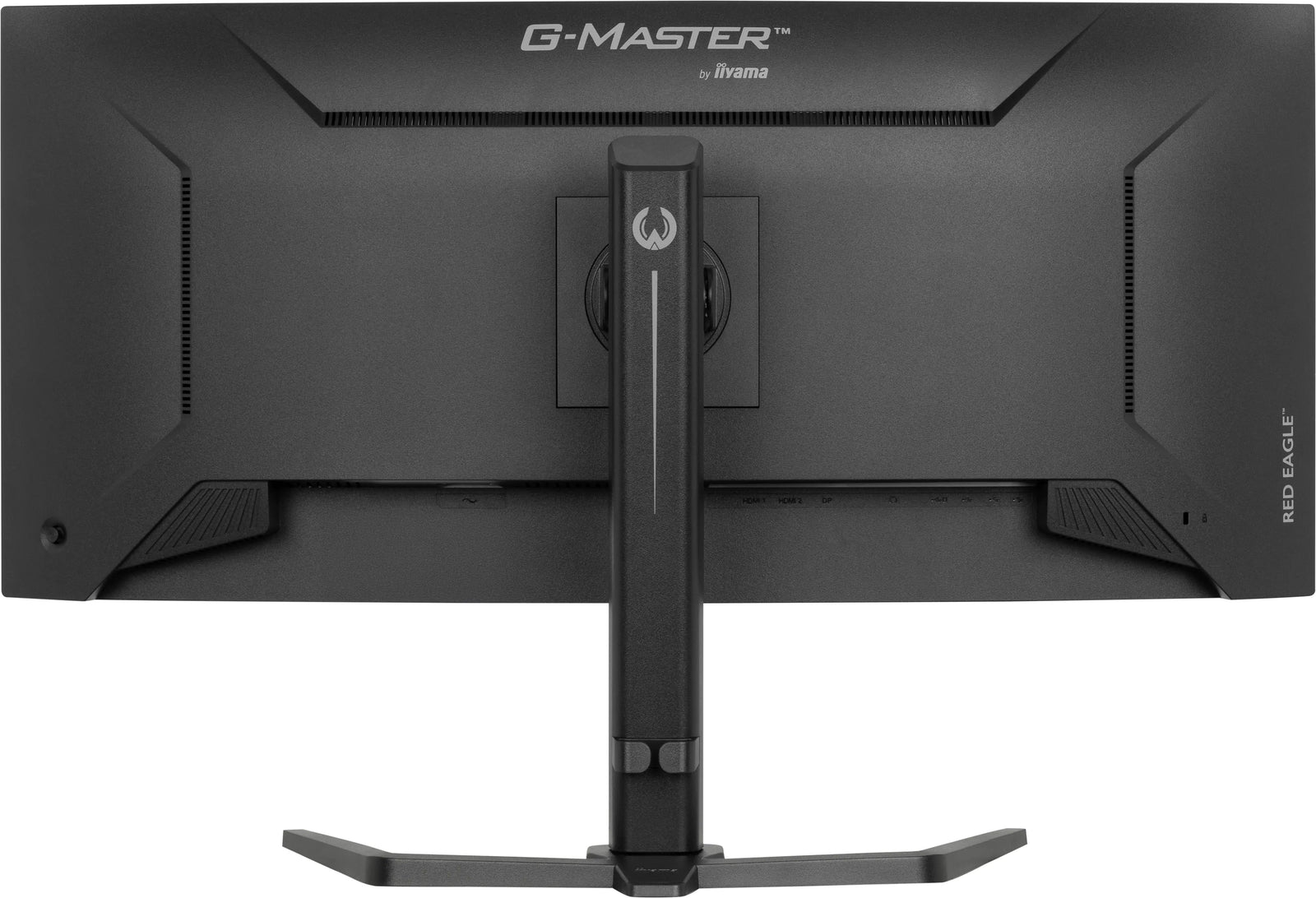 Rear view of the IIYAMA GCB3484WQSU-B2 curved monitor and height-adjustable stand