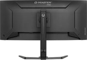 Rear view of the IIYAMA GCB3484WQSU-B2 curved monitor and height-adjustable stand