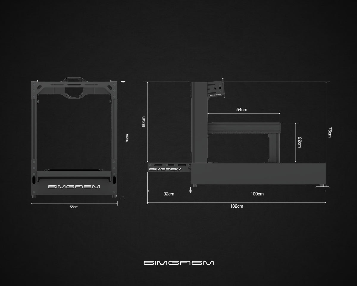 SIMGASM | Pro simracingcockpit i aluminium - Guld specifications
