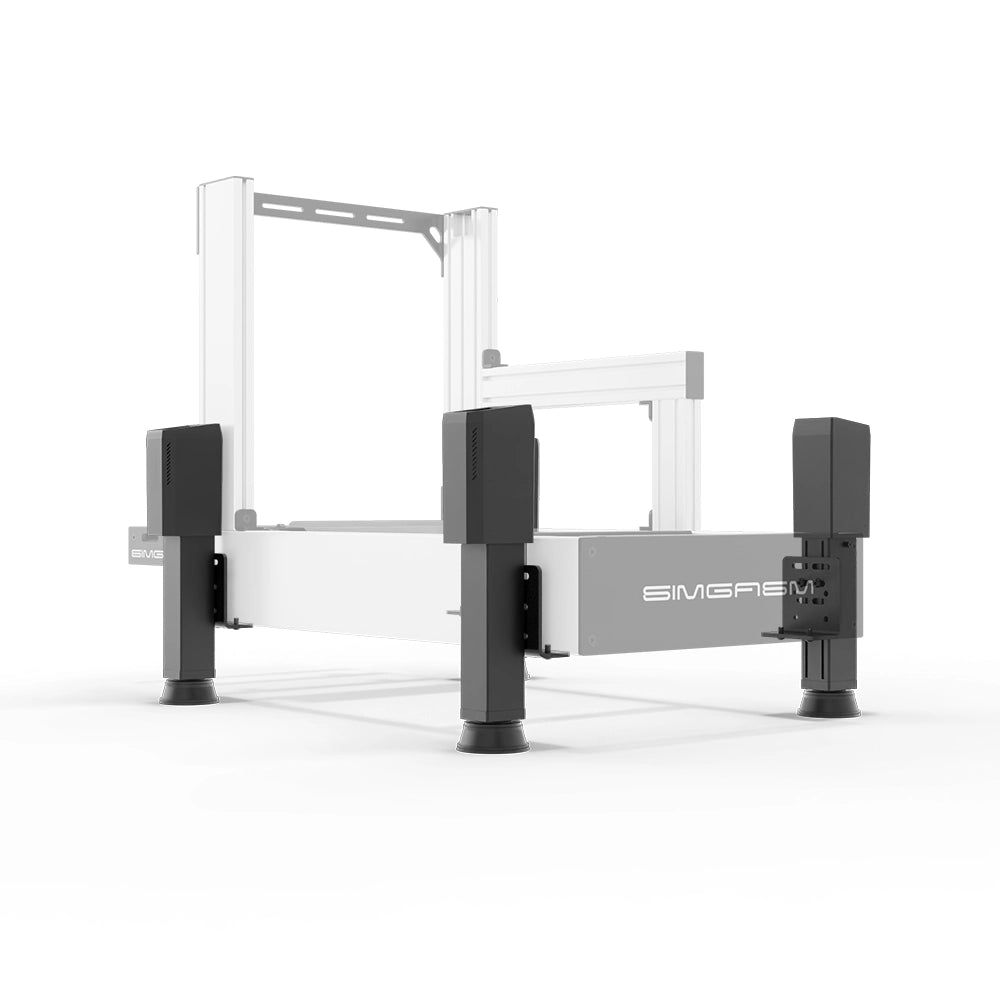Transparent chassis view showing four motion actuators connected with BS-MA universal brackets