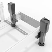 Exploded top view showing BS-MA brackets between motion actuators and the chassis frame
