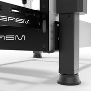 Close-up of a motion actuator secured to a SIMGASM chassis with a black BS-MA steel bracket