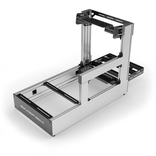 Aluminum Sim Racing Cockpit Pro Silver | SIMGASM - Bottom Mount