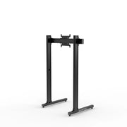Rear three-quarter view of the black SIMGASM Apex freestanding single monitor stand