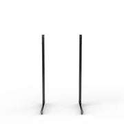 Front three-quarter view of the black SIMGASM Apex freestanding monitor stand support-leg set