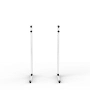 Left three-quarter view of the white SIMGASM Apex freestanding monitor stand support-leg set