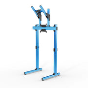 SIMGASM Apex Free Standing Double Monitor Stand VESA 75/200 in blue, angled view