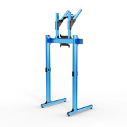 SIMGASM Apex Free Standing Double Monitor Stand VESA 75/200 in blue, opposite angle