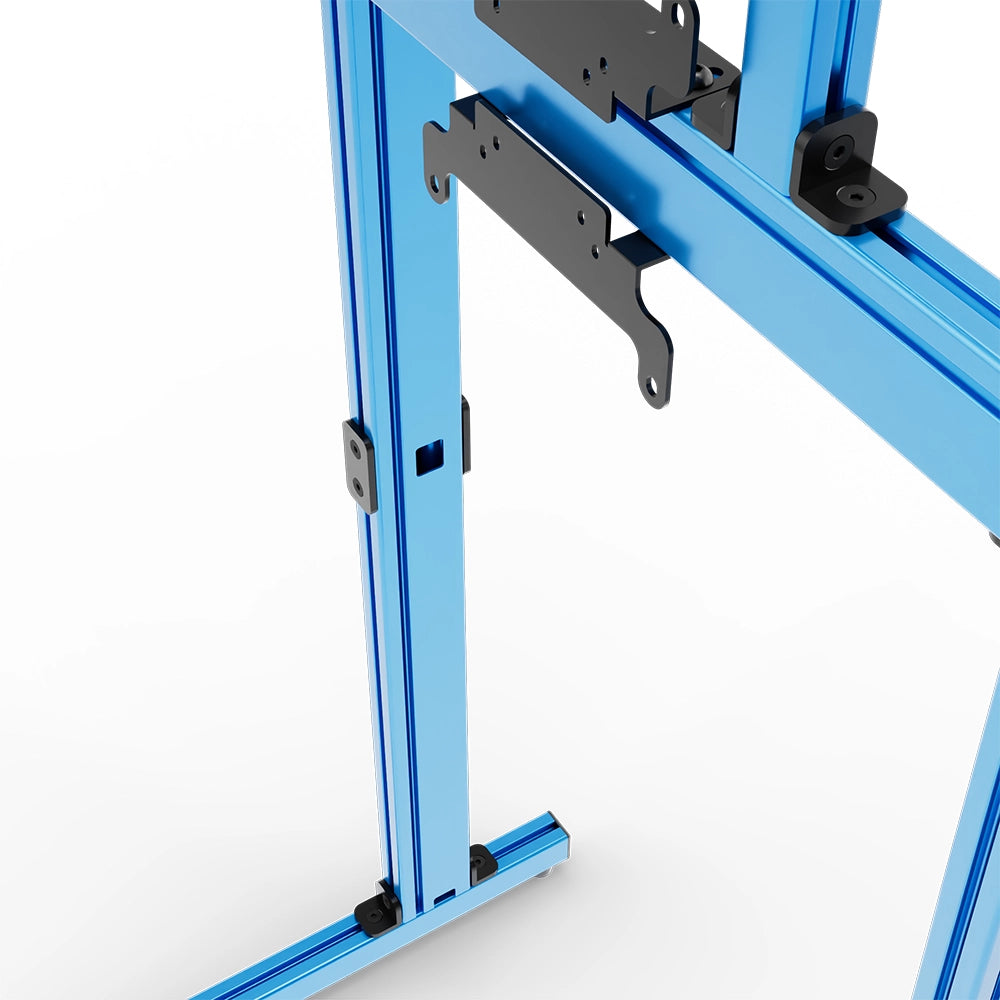 SIMGASM Apex Free Standing Double Monitor Stand VESA 75/200 in blue, mounting detail