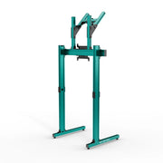 SIMGASM Apex Free Standing Double Monitor Stand VESA 75/200 in green, opposite angle