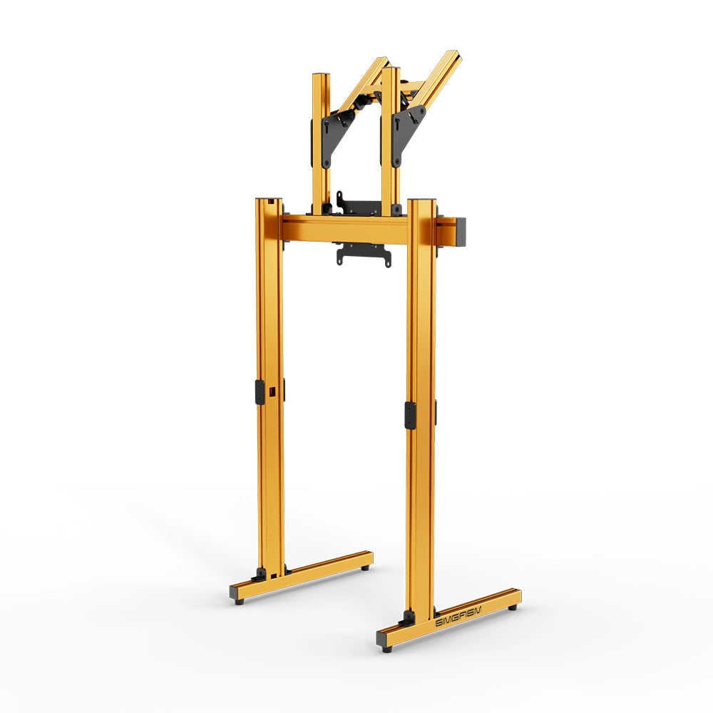 SIMGASM Apex Free Standing Double Monitor Stand VESA 75/200 in orange, opposite angle