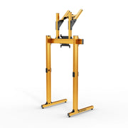 SIMGASM Apex Free Standing Double Monitor Stand VESA 75/200 in orange, opposite angle
