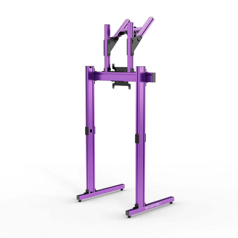 SIMGASM Apex Free Standing Double Monitor Stand VESA 75/200 in purple, opposite angle