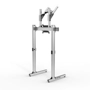 SIMGASM Apex Free Standing Double Monitor Stand VESA 75/200 in silver, opposite angle