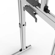 SIMGASM Apex Free Standing Double Monitor Stand VESA 75/200 in silver, mounting detail